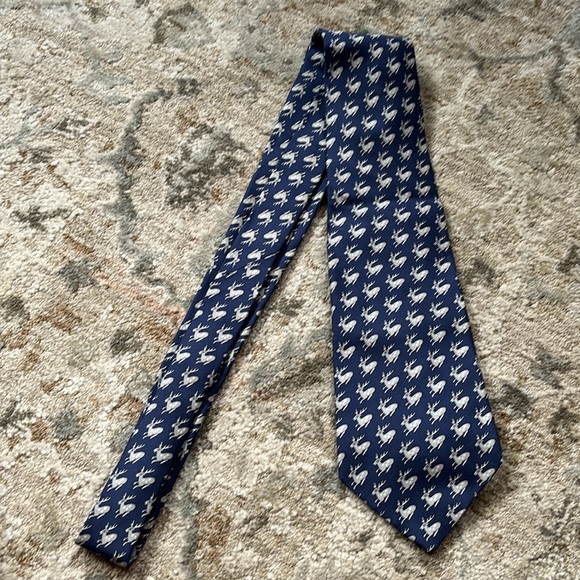 Hermes silk tie with deer print - Picture 2 of 3